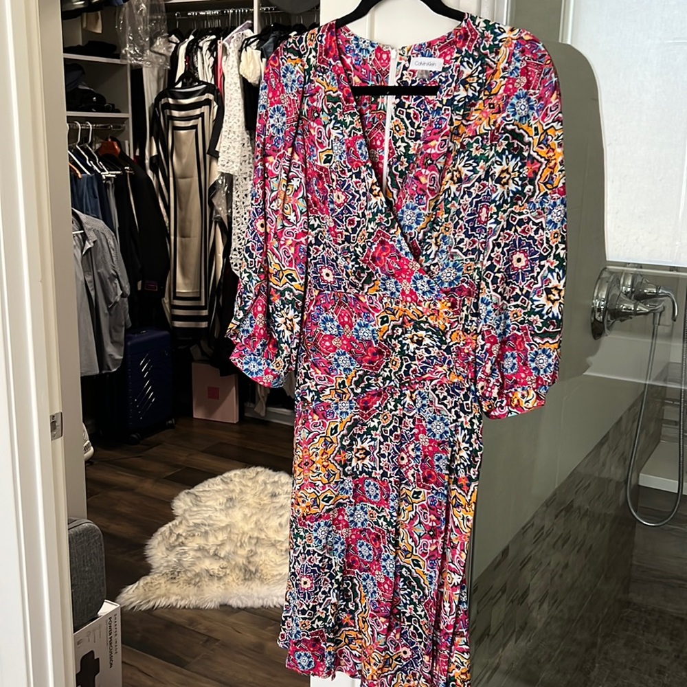 Calvin Klein multi colored rayon dress